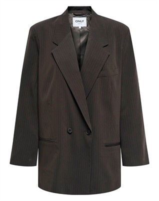 OnlAlden Life Oversized Blazer - Mole W. Pinstripe